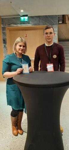 Bartek z panią Celiną podczas rozdania nagród w Muzeum Historii Polski w Warszawie