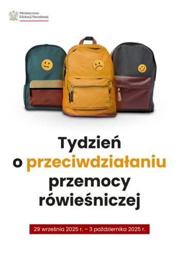 Plakat z plecakami
