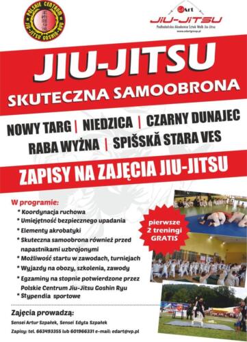 Plakat zachęcający do udziału w zajęciach Jiu-jitsu